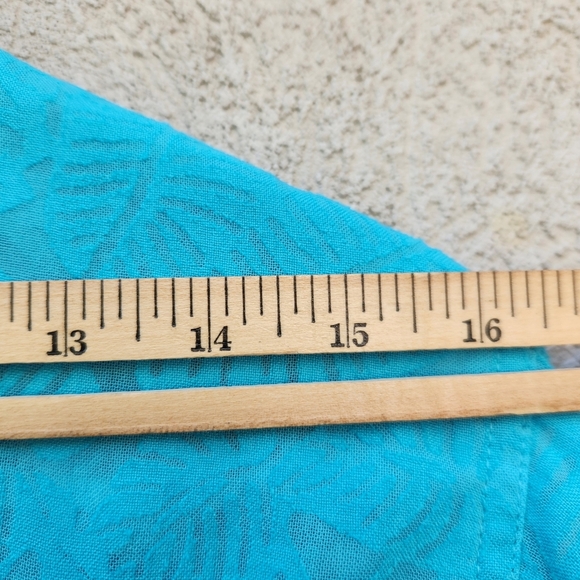 Coldwater Creek Top Women's Large Blue Floral Linen Rayon Blend Blouse - Picture 8 of 10